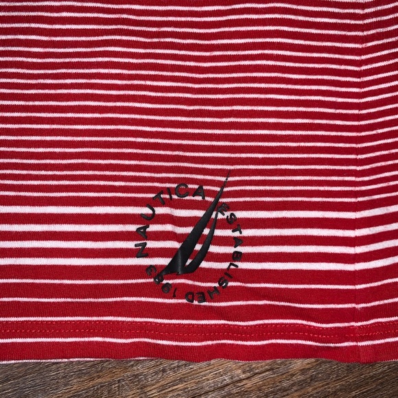 Nautica | Red Striped Half Sleeve Top - Picture 7 of 7
